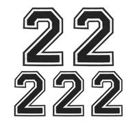 sourcing map Iron on Number Patches, 5PCS Number 2 Iron on Embroidered Patch Sew on Letters and Numbers Stickers Applique for Repairing Clothing Jeans Shoes Hats DIY (4.4"/3.1", Black)