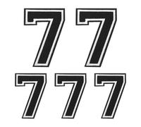 sourcing map Iron on Number Patches, 5PCS Number 7 Iron on Embroidered Patch Sew on Letters and Numbers Stickers Applique for Repairing Clothing Jeans Shoes Hats DIY (4.4"/3.1", Black)
