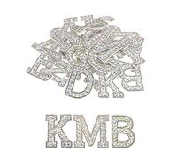 sourcing map Iron on Patch Decorative A-Z Colored Glitter Alphabet Applique Rhinestone English Letter for DIY Clothes Repair Hats Bags Pack of 26