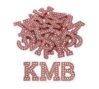 sourcing map Iron on Patch Decorative A-Z Rose Red Glitter Alphabet Applique Rhinestone English Letter for DIY Clothes Repair Hats Bags Pack of 26