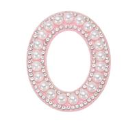 sourcing map Iron on Pearl Letter O Patches, Pearl Rhinestone A-Z Alphabet Self Adhesive Sew on Patches, Glitter Letter Applique for Clothes Fabric DIY Backpack, Pink