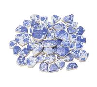 sourcing map Irregular Ceramic Mosaic Tiles, 200g/0.44lb Broken Porcelain Mosaic Tiles Bulk Irregular Glazed for DIY Art Craft Making Home Decor, Blue/White Series