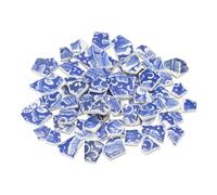 sourcing map Irregular Ceramic Mosaic Tiles, 200g/0.44lb Broken Porcelain Mosaic Tiles Bulk Irregular Glazed for DIY Art Craft Making Home Decor, Blue Series