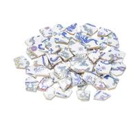 sourcing map Irregular Ceramic Mosaic Tiles, 200g/0.44lb Broken Porcelain Mosaic Tiles Bulk Irregular Glazed for DIY Art Craft Making Home Decor, White Colorful