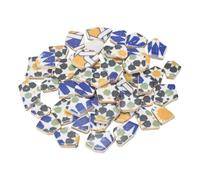sourcing map Irregular Ceramic Mosaic Tiles, 300g/0.7lb Broken Porcelain Mosaic Tiles Bulk Irregular Glazed for DIY Art Craft Making Home Decor, Blue/Black