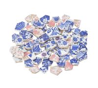 sourcing map Irregular Ceramic Mosaic Tiles, 500g/1.1lb Broken Porcelain Mosaic Tiles Bulk Irregular Glazed for DIY Art Craft Making Home Decor, Blue/Pink Multi