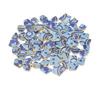sourcing map Irregular Ceramic Mosaic Tiles, 500g/1.1lb Broken Porcelain Mosaic Tiles Bulk Irregular Glazed for DIY Art Craft Making Home Decor, Blue/Yellow