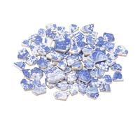 sourcing map Irregular Ceramic Mosaic Tiles, 500g/1.1lb Broken Porcelain Mosaic Tiles Bulk Irregular Glazed for DIY Art Craft Making Home Decor, Blue/White Series