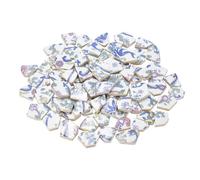 sourcing map Irregular Ceramic Mosaic Tiles, 500g/1.1lb Broken Porcelain Mosaic Tiles Bulk Irregular Glazed for DIY Art Craft Making Home Decor, White Colorful