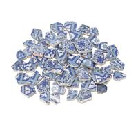 sourcing map Irregular Ceramic Mosaic Tiles, 500g/1.1lb Broken Porcelain Mosaic Tiles Bulk Irregular Glazed for DIY Art Craft Making Home Decor, Dark Blue/Blue