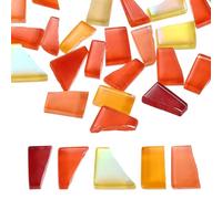 sourcing map Irregular Glass Mosaic Tiles, 100g/0.2LB Irregular Stained Glass Sheets Broken Mosaic Pieces Tiles Supplies Kit Bulk for DIY Art Craft Making Home Decor, Red Yellow Orange Series