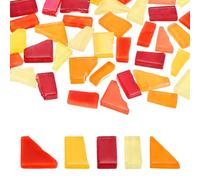 sourcing map Irregular Glass Mosaic Tiles, 200G/0.4LB Irregular Stained Glass Sheets Broken Mosaic Pieces Tiles Supplies Kit Bulk for DIY Art Craft Making Home Decor, Orange Series