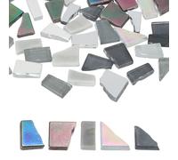 sourcing map Irregular Glass Mosaic Tiles, 200G/0.4LB Irregular Stained Glass Sheets Broken Mosaic Pieces Tiles Supplies Kit Bulk for DIY Art Craft Making Home Decor, White Grey Series
