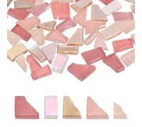 sourcing map Irregular Glass Mosaic Tiles, 300G/0.7LB Irregular Stained Glass Sheets Broken Mosaic Pieces Tiles Supplies Kit Bulk for DIY Art Craft Making Home Decor, Pink Series