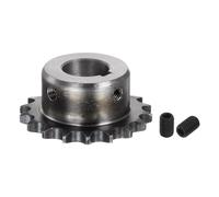sourcing map ISO/DIN 06B-1 Roller Chain Sprocket B Type 20mm Bore, 3/8" Pitch, A3-Steel Single Strand Roller Sprocket Hardened 18 Tooth
