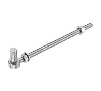 sourcing map J Bolt Gate Hinge, M12 x 10" 304 Stainless Steel Gate Hinges Bolt, J-Bolt Post Hinge with Washers and Nuts for Chain Link Fence, Wooden Fence, Driveway, Farm Garden Door