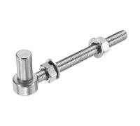 sourcing map J Bolt Gate Hinge, M12 x 6" 304 Stainless Steel Gate Hinges Bolt, J-Bolt Post Hinge with Washers and Nuts for Chain Link Fence, Wooden Fence, Driveway, Farm Garden Door