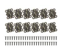 sourcing map Jewelry Box Hinge 1.2x1.1 Inch, 90-Degree Butterfly Hinges Jewelry Box Hardware with Screw for Cabinet Wooden Box Drawer Craft(Bronze Tone, Pack of 12)