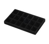 sourcing map Jewelry Organizer Tray Stackable, Wooden Jewelry Containers Velvet Drawer Organizer Inserts Holder for Earrings Necklaces Rings Bracelet (8" x 5" x 1" Black)