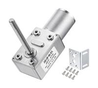 sourcing map JGY-370 24V 6RPM DC Worm Gear Motor M6 Thread Shaft High Torque Turbine Worm Gear Box Reducer Electric Motor with Fastener L-Shaped Bracket for Ovens, Projectors