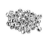 sourcing map Jingle Bells, 10mm 48pcs Carbon Steel Craft Bells for DIY Christmas, Silver Tone