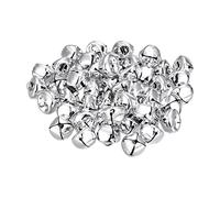 sourcing map Jingle Bells, 5/8"(15mm) 120pcs Small Bells for Crafts DIY Christmas, Holiday Decoration, Musical Party, Home, Festival, Wedding, Silver Tone