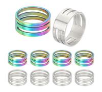 sourcing map Jump Ring Opening Tool, 17mm Stainless Steel Jump Ring Opener Circle Split Opening Closing Finger Tool for Jewelry Making Supplies Craft Projects(Silver Multicolor, Pack of 10)