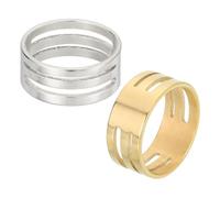 sourcing map Jump Ring Opening Tool, 17mm Stainless Steel Jump Ring Opener Circle Split Opening Closing Finger Tool for Jewelry Making Supplies Craft Projects(Silver Gold, Pack of 2)