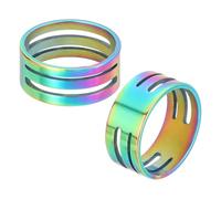 sourcing map Jump Ring Opening Tool, 17mm Stainless Steel Jump Ring Opener Circle Split Opening Closing Finger Tool for Jewelry Making Supplies Craft Projects(Multicolor, Pack of 2)