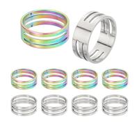 sourcing map Jump Ring Opening Tool, 19mm Stainless Steel Jump Ring Opener Circle Split Opening Closing Finger Tool for Jewelry Making Supplies Craft Projects(Silver Multicolor, Pack of 10)