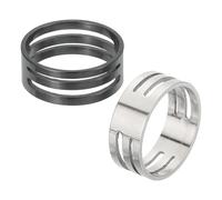 sourcing map Jump Ring Opening Tool, 19mm Stainless Steel Jump Ring Opener Circle Split Opening Closing Finger Tool for Jewelry Making Supplies Craft Projects(Silver Black, Pack of 2)