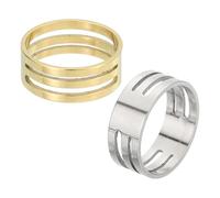 sourcing map Jump Ring Opening Tool, 19mm Stainless Steel Jump Ring Opener Circle Split Opening Closing Finger Tool for Jewelry Making Supplies Craft Projects(Silver Gold, Pack of 2)