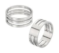 sourcing map Jump Ring Opening Tool, 19mm Stainless Steel Jump Ring Opener Circle Split Opening Closing Finger Tool for Jewelry Making Supplies Craft Projects(Silver Tone, Pack of 2)