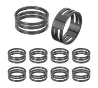 sourcing map Jump Ring Opening Tool, 19mm Stainless Steel Jump Ring Opener Circle Split Opening Closing Finger Tool for Jewelry Making Supplies Craft Projects(Black, Pack of 10)