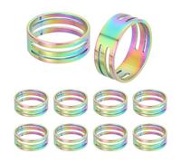 sourcing map Jump Ring Opening Tool, 19mm Stainless Steel Jump Ring Opener Circle Split Opening Closing Finger Tool for Jewelry Making Supplies Craft Projects(Multicolor, Pack of 10)