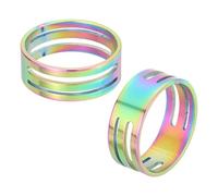 sourcing map Jump Ring Opening Tool, 19mm Stainless Steel Jump Ring Opener Circle Split Opening Closing Finger Tool for Jewelry Making Supplies Craft Projects(Multicolor, Pack of 2)