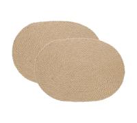 sourcing map Jute Placemats, 2 Pack 16" x 12" Oval Woven Placemats, Natural Farmhouse Jute Braided Table Runner for Kitchen Countertops, Table, Home Decor (Brown)