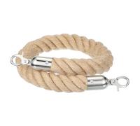 sourcing map Jute Stanchion Rope 2ft x 1.1 Inch Safety Queue Braided Jute Ropes with Snap Hooks, Crowd Control Line Barrier for Movie Theaters Grand Openings Hotel Celebration