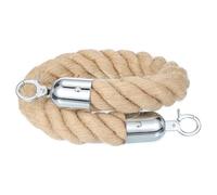 sourcing map Jute Stanchion Rope 2ft x 1.5 Inch Safety Queue Braided Jute Ropes with Snap Hooks, Crowd Control Line Barrier for Movie Theaters Grand Openings Hotel Celebration