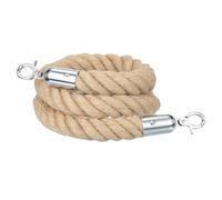 sourcing map Jute Stanchion Rope 3ft x 1.3 Inch Safety Queue Braided Jute Ropes with Snap Hooks, Crowd Control Line Barrier for Movie Theaters Grand Openings Hotel Celebration