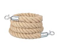 sourcing map Jute Stanchion Rope 6ft x 1.3 Inch Safety Queue Braided Jute Ropes with Snap Hooks, Crowd Control Line Barrier for Movie Theaters Grand Openings Hotel Celebration