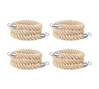sourcing map Jute Stanchion Rope 6ft x 1.5 Inch Safety Queue Braided Jute Ropes with Snap Hooks, Crowd Control Line Barrier for Movie Theaters Grand Openings Hotel Celebration 4Pcs