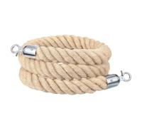sourcing map Jute Stanchion Rope 6ft x 1.5 Inch Safety Queue Braided Jute Ropes with Snap Hooks, Crowd Control Line Barrier for Movie Theaters Grand Openings Hotel Celebration