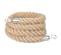 sourcing map Jute Stanchion Rope 7ft x 1.1 Inch Safety Queue Braided Jute Ropes with Snap Hooks, Crowd Control Line Barrier for Movie Theaters Grand Openings Hotel Celebration