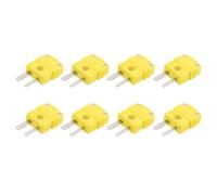 sourcing map K Type Thermocouple Wire Connectors Male Plug Adapter High Temperature 220°C(428°F) for Thermocouple Sensor Probe Yellow 8pcs