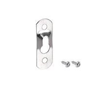 sourcing map Keyhole Hanging Plate, 37mm x 13mm Single Hole Hook for Picture Frames with Screws, 20 Pcs (Silver)