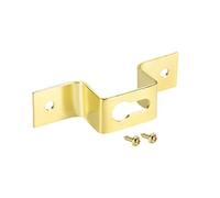 sourcing map Keyhole Hanging Plate, 63mm x 15mm Single Hole Hook for Picture Frames with Screws, 10 Pcs (Golden)