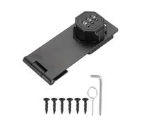 sourcing map Keyless Cabinet Lock with Combination Code - 5 Inch Password Hasp Latch Lock Mechanical Password Rotary Hasp, for Office Filing Cabinets Drawer Closet Cupboard, Black