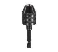 sourcing map Keyless Drill Chuck 1/4" Hex Shank Chuck Conversion Adapter 0.012"-0.26" Quick Change for Round-Shank Cordless Screwdrivers Drills Power DIY Tools, Black