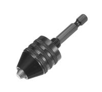 sourcing map Keyless Drill Chuck Hex Shank Adapter 0.6-8mm 3-Jaw for Impact Driver Cordless Drill Black